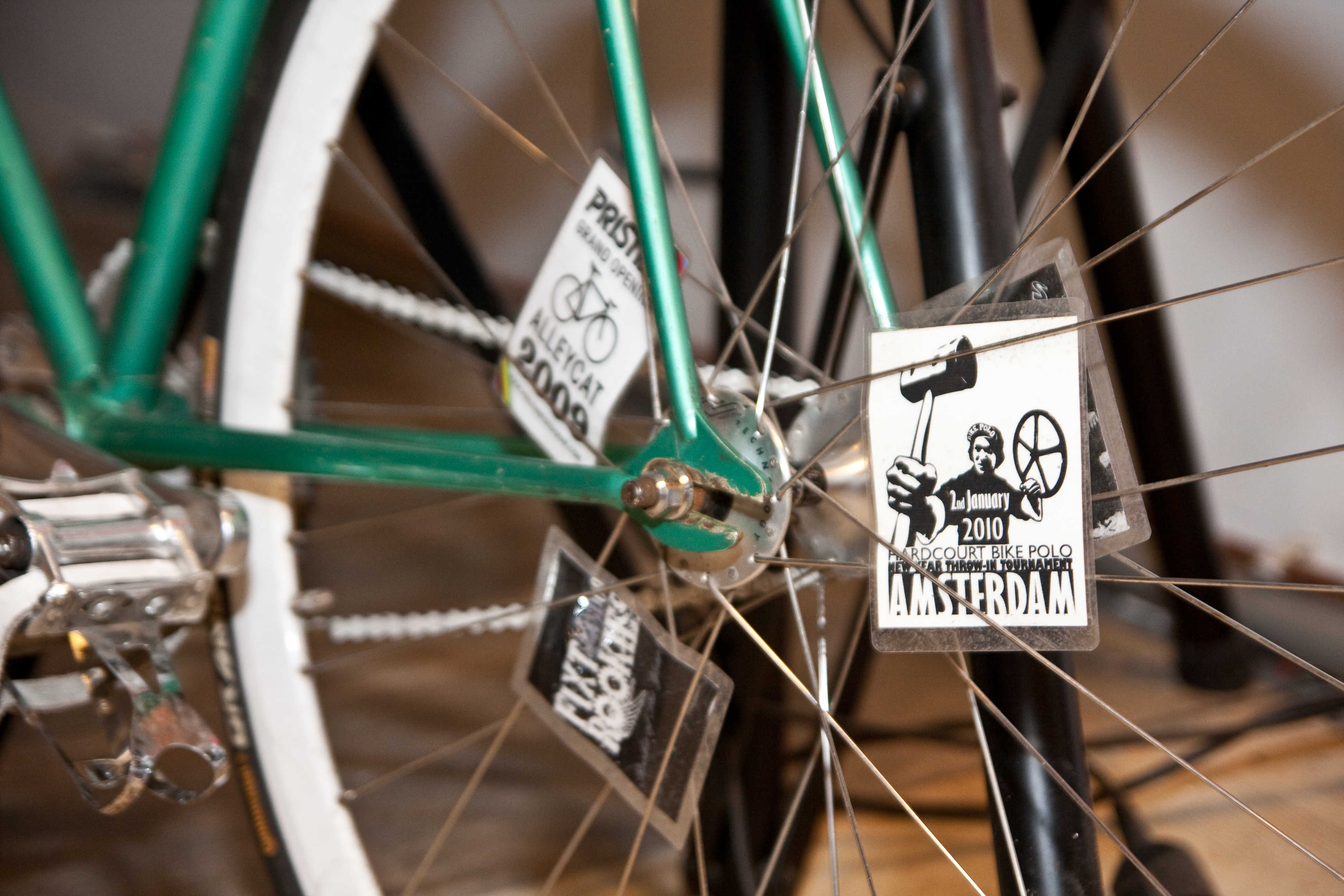 card in bicycle spokes