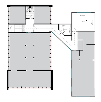 Floor plan of the meeting room with measurements - Mediamatic